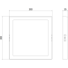 Mexen LDSS LED-Deckenleuchte zur Oberflächenmontage 30 x 30 cm, 24W, Neutral - 4000K, 1920 lm, schwarz - L213-030-2440-70