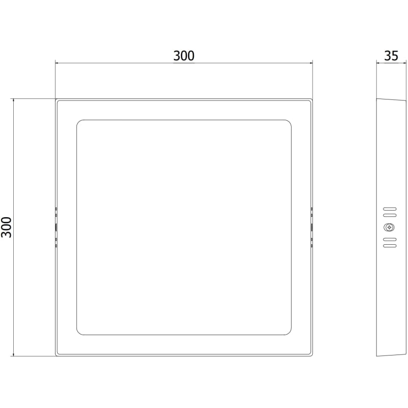 Mexen LDSS LED-Deckenleuchte zur Oberflächenmontage 30 x 30 cm, 24W, Kalt - 6500K, 1920 lm, schwarz - L213-030-2465-70
