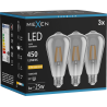 Mexen Vintis 3x LED-Filament-Lampe E27, ST64, 6W, Warm - 2200K, 450 lm, Rauch - L152-E27-0622-70x03