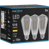 Mexen Vintis 3x LED-Filamentlampe E27, ST64, 6W, Warm - 2700K, 510 lm, Rauch - L152-E27-0627-70x03