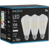 Mexen Vintis 3x LED-Filament-Glühbirne E27, ST64, 6W, Neutral - 4000K, 720 lm, klar - L152-E27-0640-00x03