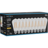 Mexen Vintis 10x LED-Filament-Glühbirne E27, ST64, 10W, Warm - 2200K, 1320 lm, klar - L152-E27-1022-00x10