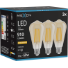 Mexen Vintis 3x LED-Filamentlampe E27, ST64, 10W, Warm - 2200K, 910 lm, amber - L152-E27-1022-50x03