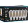 Mexen Vintis 6x LED-Filament-Glühbirne E27, ST64, 10W, Warm - 2700K, 780 lm, Rauch - L152-E27-1027-70x06