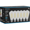 Mexen Vintis 6x Filament-LED-Glühbirne E27, ST64, 10W, Kalt - 6500K, 1320 lm, klar - L152-E27-1040-00x06 - L152-E27-1065-00x06