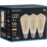 Mexen Vintis 3x LED-Filament-Glühbirne Spirale E27, ST64, 6W, Warm - 2700K, 530 lm, bernstein - L162-E27-0627-50x03