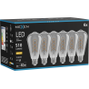 Mexen Vintis 6x Filament-Glühlampe Spirale LED E27, ST64, 6W, Warm - 2700K, 510 lm, Rauch - L162-E27-0627-70x06