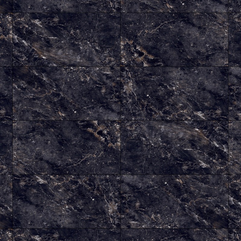 Mexen Rokocha Schwarz glasiertes Feinsteinzeug rekt. G1, Boden- und Wandfliese 120 x 60 cm, hochglänzend - TL205-120-060-01