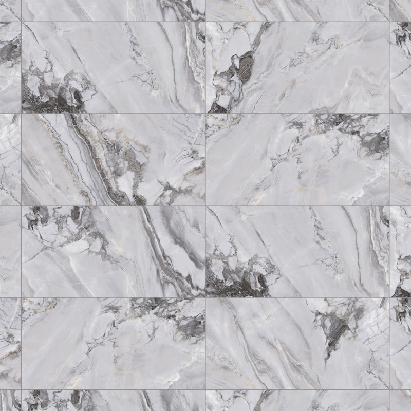Mexen Limos Grey glasiertes Feinsteinzeug rekt. G1, Boden- und Wandfliese 120 x 60 cm, glänzend - TL127-120-060-01