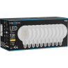 Mexen Vintis 10x LED-Filament-Glühbirne E27, G125, 6W, Warm - 2700K, 720 lm, klar - L158-E27-0627-00x10