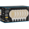 Mexen Vintis 6x LED-Filament-Glühbirne E27, G125, 6W, Warm - 2700K, 600 lm, amber - L158-E27-0627-50x06