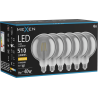 Mexen Vintis 6x LED-Filament-Glühbirne E27, G125, 6W, Warm - 2700K, 510 lm, Rauch - L158-E27-0627-70x06