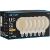 Mexen Vintis 6x LED-Filamentlampe E27, G125, 8W, Warm - 2200K, 750 lm, amber - L158-E27-0822-50x06