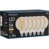 Mexen Vintis 6x LED-Filament-Glühbirne E27, G125, 8W, Warm - 2700K, 750 lm, amber - L158-E27-0827-50x06