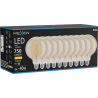 Mexen Vintis 10x LED-Filamentlampe E27, G125, 8W, Warm - 2700K, 750 lm, amber - L158-E27-0827-50x10