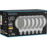 Mexen Vintis 6x LED-Filamentlampe E27, G125, 8W, Warm - 2700K, 680 lm, Rauchglas - L158-E27-0827-70x06