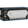 Mexen Vintis 10x LED-Filament-Glühlampe E27, G125, 10W, Warm - 2700K, 1320 lm, klar - L158-E27-1027-00x10