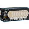 Mexen Vintis 10x Glühbirne Filament Spirale LED E27, G125, 6W, Warm - 2200K, 530 lm, amber - L168-E27-0622-50x10