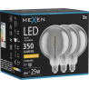 Mexen Vintis 3x LED-Filament-Spirallampe E27, G125, 6W, Warm - 2200K, 350 lm, Rauch - L168-E27-0622-70x03