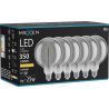 Mexen Vintis 6x Filament-Glühbirne Spirale LED E27, G125, 6W, Warm - 2200K, 350 lm, Rauch - L168-E27-0622-70x06