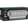 Mexen Vintis 10x LED-Filament-Spirale Glühbirne E27, G125, 6W, Warm - 2200K, 350 lm, Rauch - L168-E27-0622-70x10