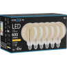 Mexen Vintis 6x LED-Filament-Spiralbirne E27, G125, 8W, Warm - 2200K, 600 lm, Bernstein - L168-E27-0822-50x06
