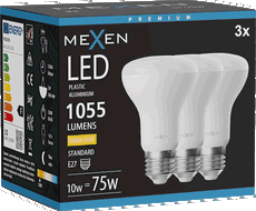 Mexen Nova 3x LED-Lampe E27, R63, 10W, Warm - 3000K, 1055 lm - L104-E27-1030-01x03