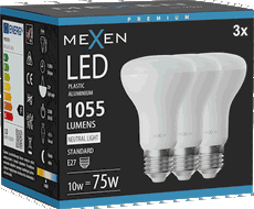 Mexen Nova 3x LED-Glühbirne E27, R63, 10W, Neutral - 4000K, 1055 lm - L104-E27-1040-01x03