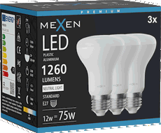Mexen Nova 3x LED-Glühlampe E27, R63, 12W, Neutral - 4000K, 1260 lm - L104-E27-1240-01x03