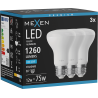 Mexen Nova 3x LED-Glühlampe E27, R63, 12W, Kalt - 6500K, 1260 lm - L104-E27-1265-01x03