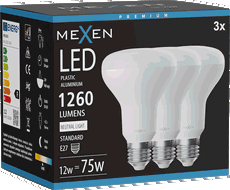 Mexen Nova 3x LED-Glühbirne E27, R80, 12W, Neutral - 4000K, 1260 lm - L105-E27-1240-01x03