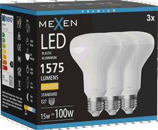 Mexen Nova 3x LED-Lampe E27, R80, 15W, Warm - 3000K, 1575 lm - L105-E27-1530-01x03