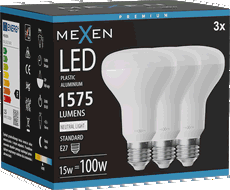 Mexen Nova 3x LED-Glühbirne E27, R80, 15W, Neutral - 4000K, 1575 lm - L105-E27-1540-01x03