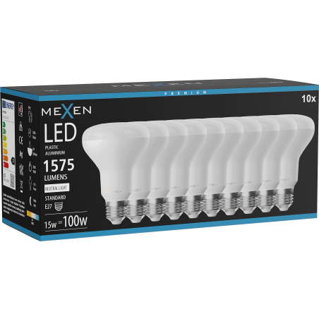 Mexen Nova 10x LED-Glühbirne E27, R80, 15W, Neutral - 4000K, 1575 lm - L105-E27-1540-01x10