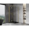 Mexen Mist-F faltbare Duschkabine links 80 x 80 cm, transparent, gebürstetes Gold - 8A6T-080-080-55-00-L