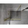 Mexen Mist-F faltbare Duschkabine links 100 x 100 cm, transparent, gebürstetes Gold - 8A6T-100-100-55-00-L