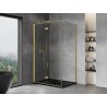 Mexen Mist-F Duschkabine klappbar links 110 x 100 cm, transparent, gebürstetes Gold - 8A6T-110-100-55-00-L