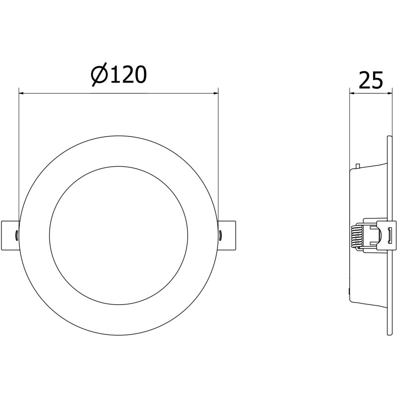 Mexen LDRR LED-Einbau-Deckenspot Downlight, Ø 12 cm, 6W, Kalt - 6500K, 600 lm, weiß - L210-012-0665-20