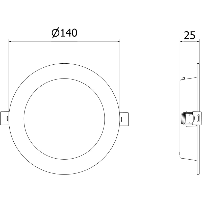 Mexen LDRR LED-Downlight-Deckeneinbaupanel, rund, Ø 14 cm, 9W, Kalt - 6500K, 990 lm, weiß - L210-014-0965-20