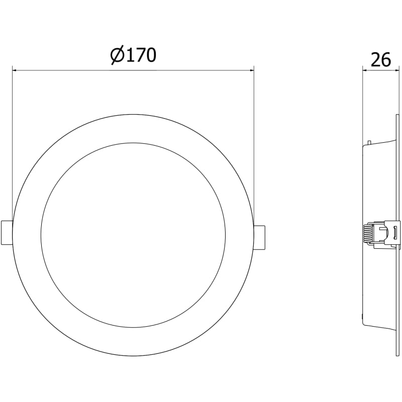 Mexen LDRR Eingelassene LED-Downlight-Deckenleuchte Ø 17 cm, 12W, Kaltweiß - 6500K, 1320 lm, weiß - L210-017-1265-20
