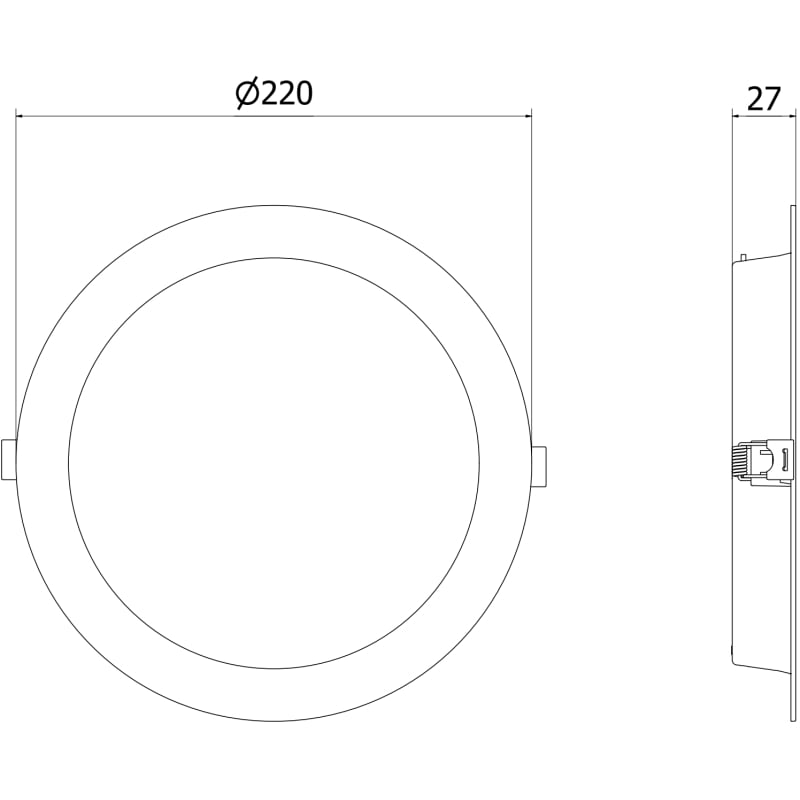 Mexen LDRR Einbau-LED-Deckeneinbaupanel, rund, 22 cm Durchmesser, 18W, Neutral - 4000K, 1980 lm, weiß - L210-022-1840-20