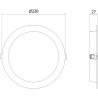 Mexen LDRR Einbau-LED-Deckeneinbaupanel, rund, 22 cm Durchmesser, 18W, Neutral - 4000K, 1980 lm, weiß - L210-022-1840-20