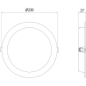 Mexen LDRR LED-Downlight-Deckenpaneel, eingelassen, Ø 22 cm, 18W, Kaltlicht - 6500K, 1440 lm, schwarz - L210-022-1865-70