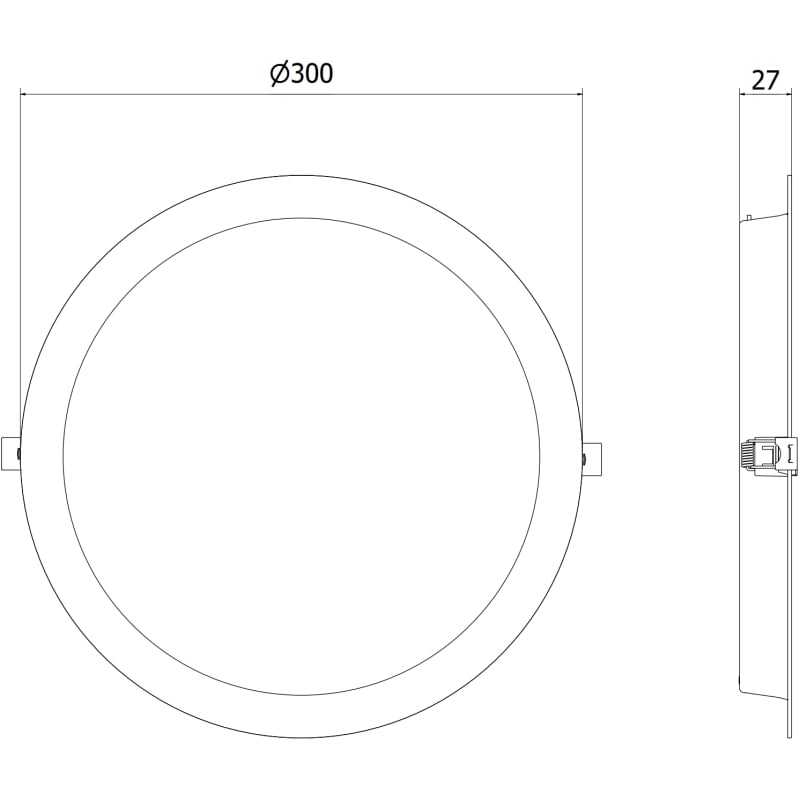 Mexen LDRR LED-Downlight-Deckenpaneel, Einbau, Ø 30 cm, 24W, Kalt - 6500K, 1920 lm, schwarz - L210-030-2465-70
