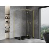 Mexen Mist-F klappbare Duschkabine rechts 80 x 75 cm, transparent, gebürstetes Gold - 8A6T-080-075-55-00-P