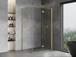 Mexen Mist-F faltbare Duschkabine rechts 90 x 85 cm, transparent, gebürstetes Gold - 8A6T-090-085-55-00-P