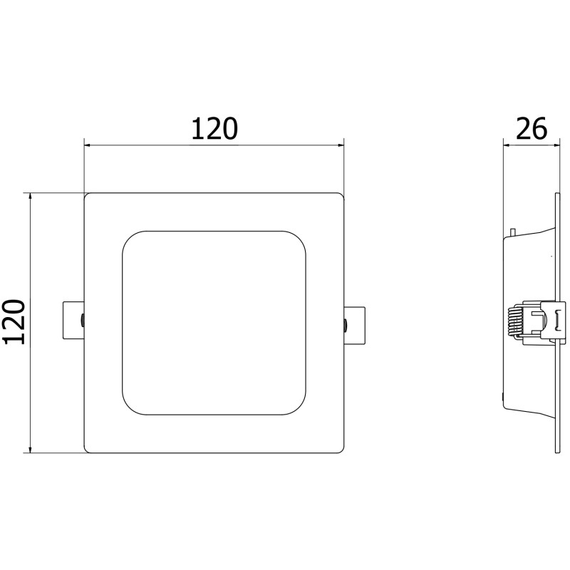 Mexen LDRR LED-Downlight-Deckenpaneel, Einbau 12 x 12 cm, 6W, Neutral - 4000K, 600 lm, weiß - L211-012-0640-20