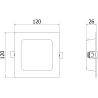 Mexen LDRR LED-Downlight-Deckenpanel, quadratisch 12 x 12 cm, 6W, Kalt - 6500K, 600 lm, weiß - L211-012-0665-20