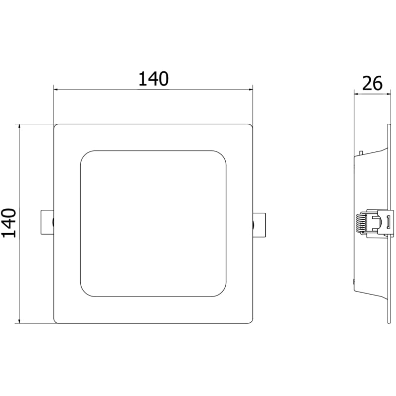 Mexen LDRR LED-Downlight-Deckeneinbauleuchte 14 x 14 cm, 9W, Neutral - 4000K, 990 lm, weiß - L211-014-0940-20