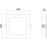 Mexen LDRR LED-Downlight-Deckeneinbauleuchte 14 x 14 cm, 9W, Neutral - 4000K, 990 lm, weiß - L211-014-0940-20